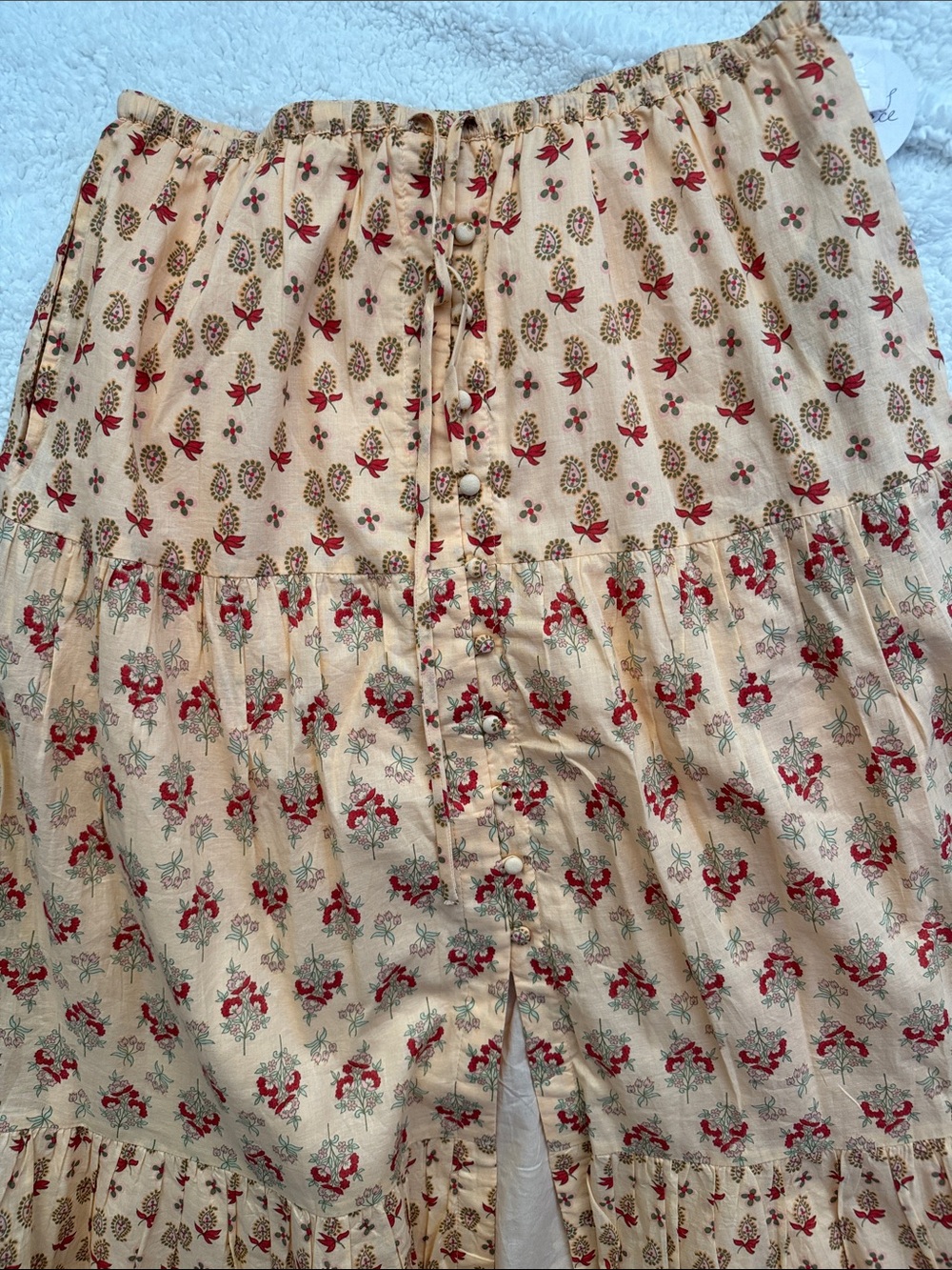 Patrons of Peace Peach Floral Maxi Skirt - Picture 6 of 7